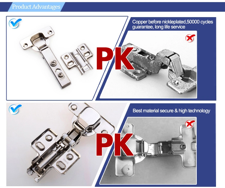 Fgvslide Furniture Hardware 35mm Cup Diameter Dtc Clip-on Door Hinge Soft Close Cabinet Hinge