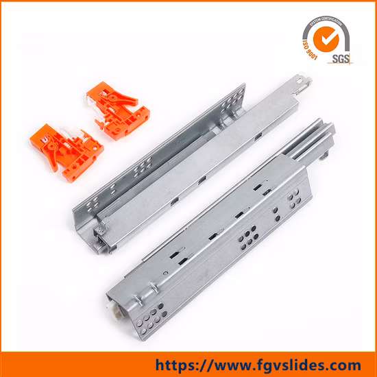 Corrediça de gaveta de montagem inferior oculta com alça de plástico