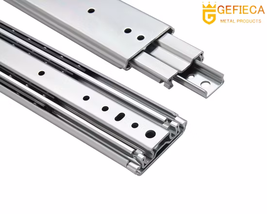 Corrediça completa da gaveta do rolamento de esferas da carga pesada de 500 libras da extensão completa de 3 dobras da largura 76mm